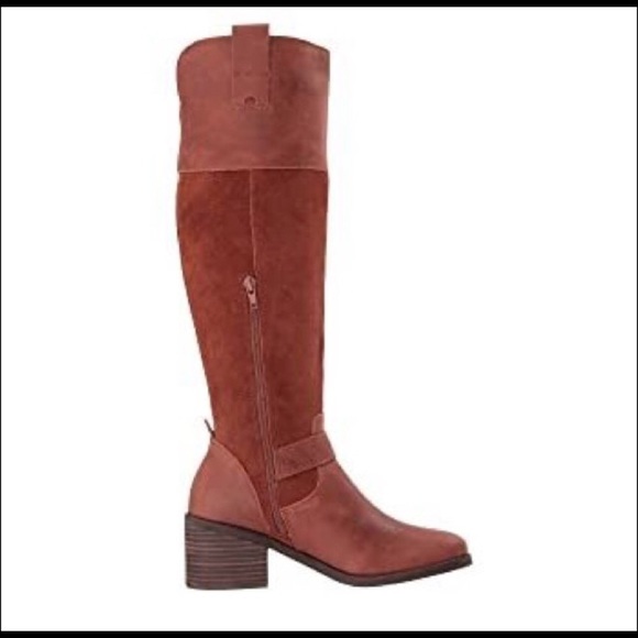 LUCKY BRAND Kailan Rye leather and suede riding boots NIB - Picture 2 of 6